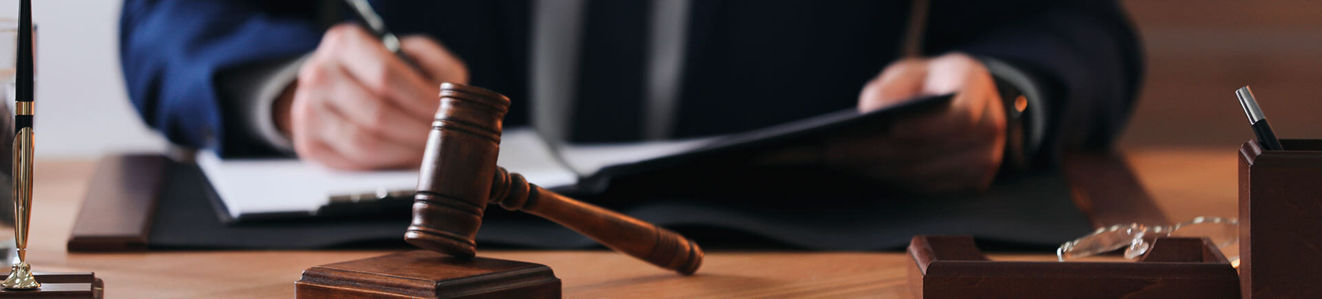 an attorney working at his desk in the law office